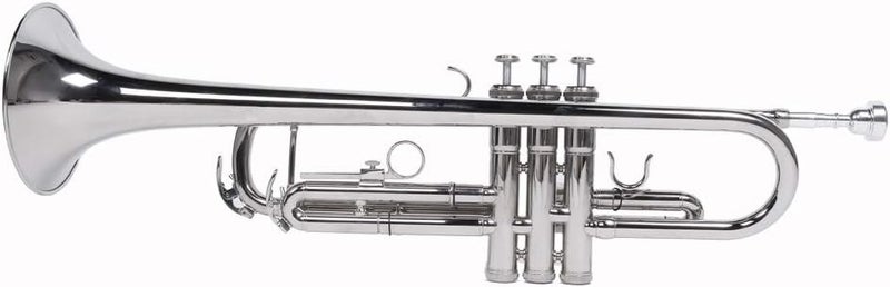 Kcelarec Brass Standard B Trumpet Instrument with Case,Gloves, for Student Beginner (Silver) - Image 2